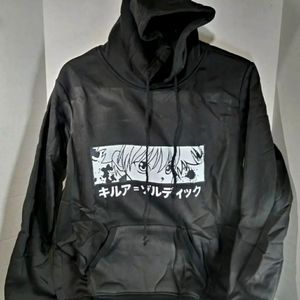 Cosplay Men's Black Small Hoodie Sweatshirt Hunter X Killua Eyes Japanese Anime